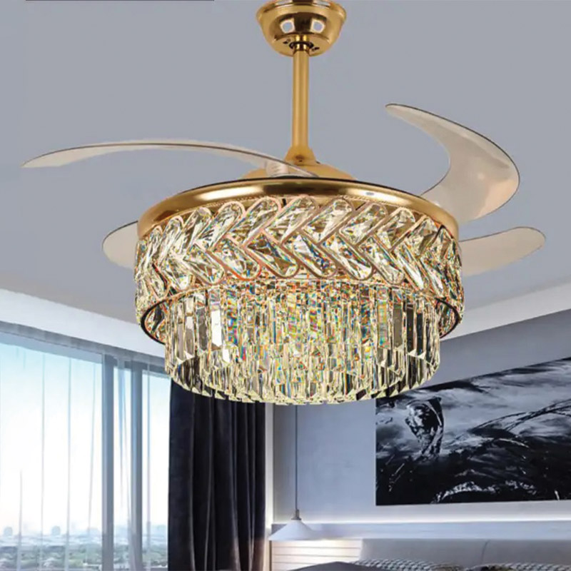 2 in 1 Crystal Chandelier Ceiling Fan Aslam Lighting
