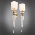 electroplated brushed brass with fabric shade wall light 1 aslam lighting pro