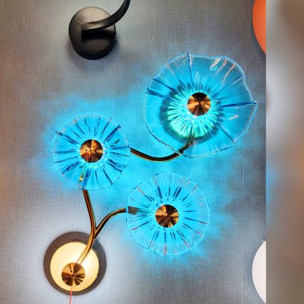 floral decorative glass wall mount copy