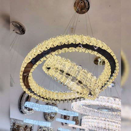 luxury led circle rings crystal chandelier copy