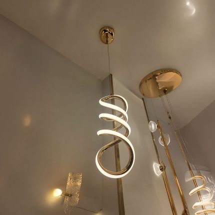 metal frame in golden finish with silicon diffuser hanging light aslam lighting pro