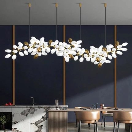 white and gold leaf chandelier for living room 1 aslam lighting pro