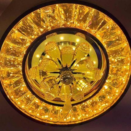 Crystal Floral LED Ceiling Chandelier Cool White aslamlightingpro